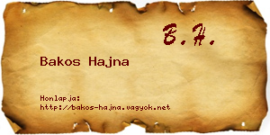 Bakos Hajna névjegykártya